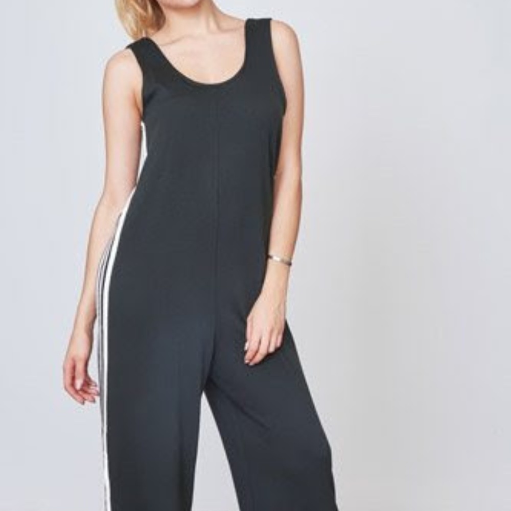Side Strip Jumpsuit Forest Green